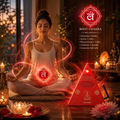 Root Chakara Healing Pyramid  with Root Chakra Essential Oil