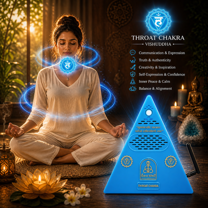 Throat Chakra Healing Pyramid + Throat Chakra Essential Oil