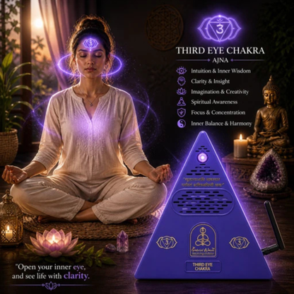 Third Eye Chakra Healing Pyramid + Third Eye Chakra Essential Oil