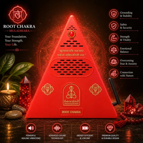 Root Chakara Healing Pyramid  with Root Chakra Essential Oil