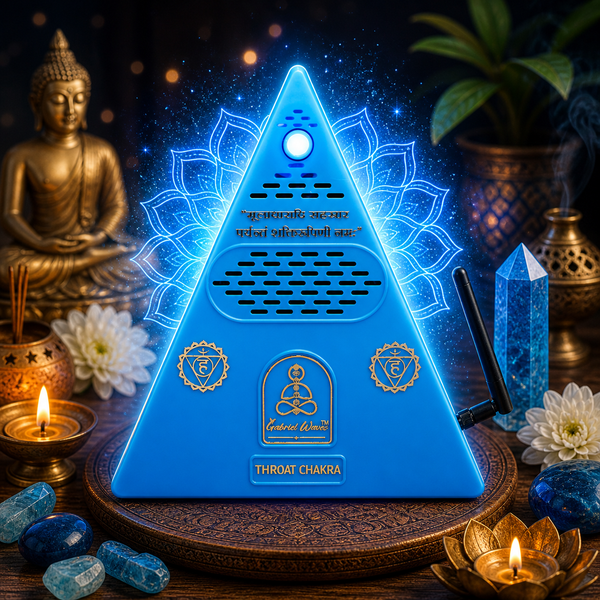 Throat Chakra Healing Pyramid + Throat Chakra Essential Oil